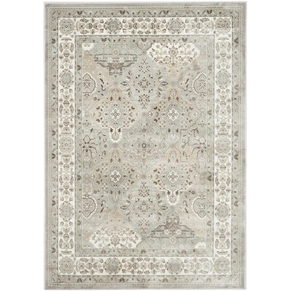 Safavieh 4 ft. x 5 ft. 7 in. Persian Garden Power Loomed Small Rectangular Area Rug Silver & Ivory PEG609W-4 - main